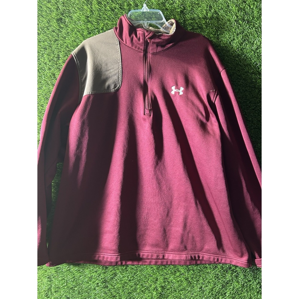 Under Armour Coldgear Reactor Hybrid 1/2 Zip Pullover Men's‎ 2XL* Maroon Storm